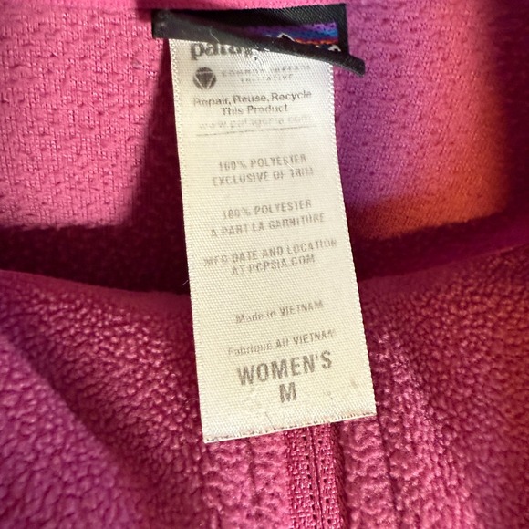 Patagonia Sweater Womens Medium Pink 1/4 Zip Pullover Long Sleeve Outdoors - Picture 4 of 11